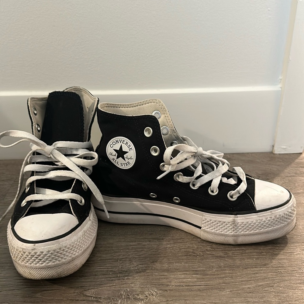 Converse Black Platform All Star Chuck Taylor High Tops Sneakers